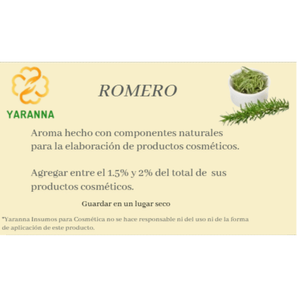 Aroma Romero 50 ml para jabones. Aroma Romero 50 ml para jabones.