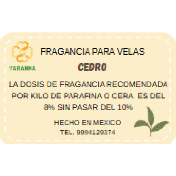 Fragancia Cedro 20 grs para velas