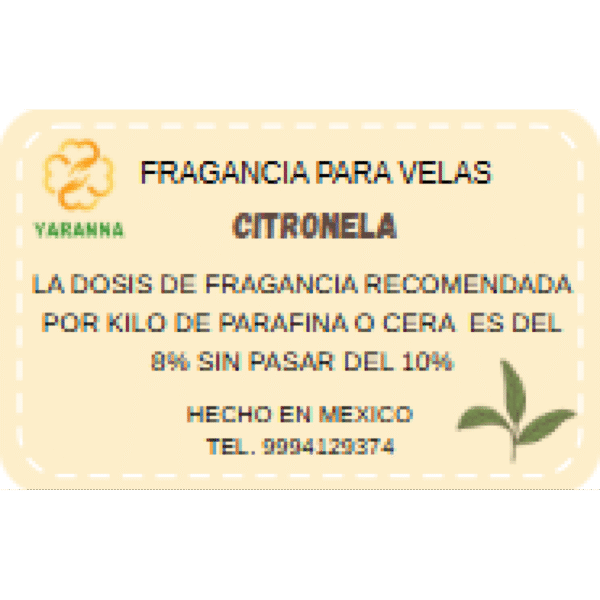 Fragancia Citronela 20 grs para velas