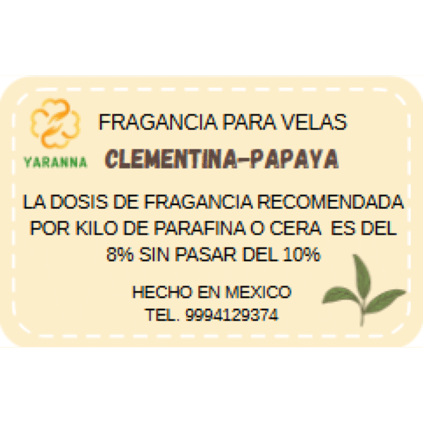 Fragancia Clementina/Papaya 125 grs para velas