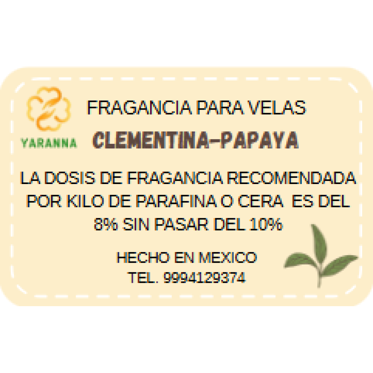 Fragancia Clementina/Papaya 20 g para velas