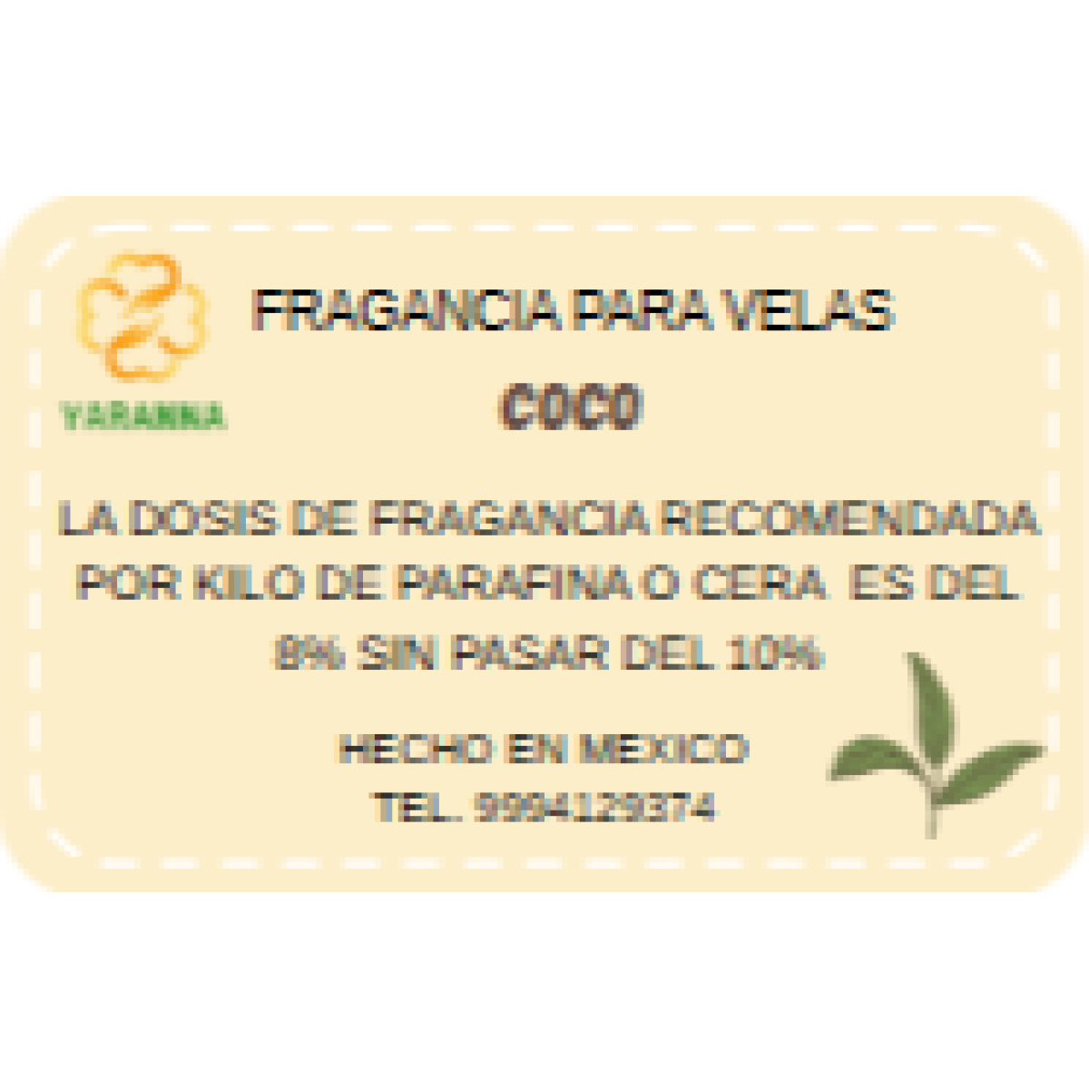 Fragancia Coco 20 grs para velas.