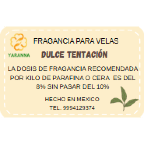 Fragancia Dulce Tentación para velas 125 grs