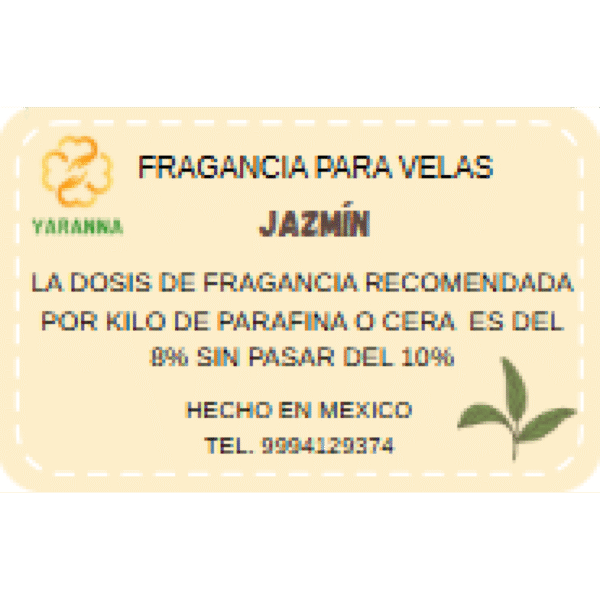 Fragancia Jazmín 20 grs para velas. Fragancia Jazmín 20 grs para velas.