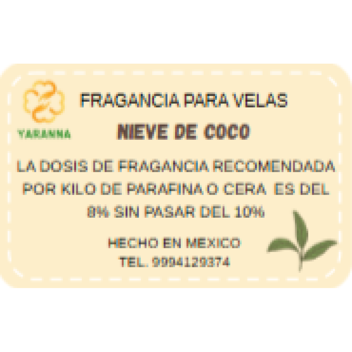 Fragancia Nieve de Coco de 20 g para velas