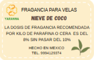 Fragancia Nieve de Coco de 50 g para velas