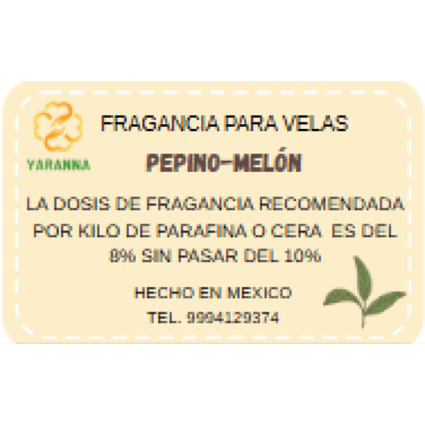 Fragancia Pepino con Melón 50 grs para velas Fragancia Pepino con Melón 50 grs para velas