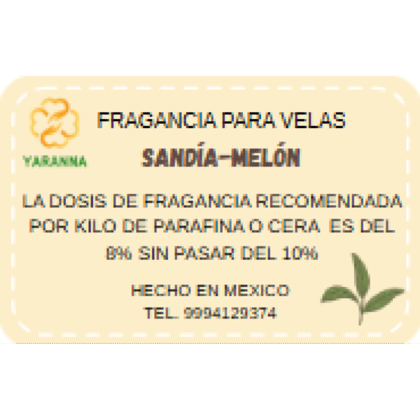 Fragancia Sandia Melon 20 grs para velas Fragancia Sandia Melon 20 grs para velas