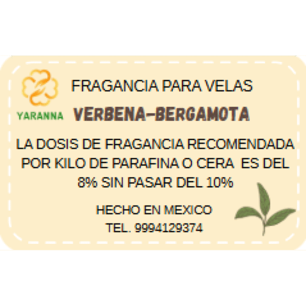 Fragancia Verbena Bergamota 50 gr para velas Fragancia Verbena Bergamota 50 gr para velas