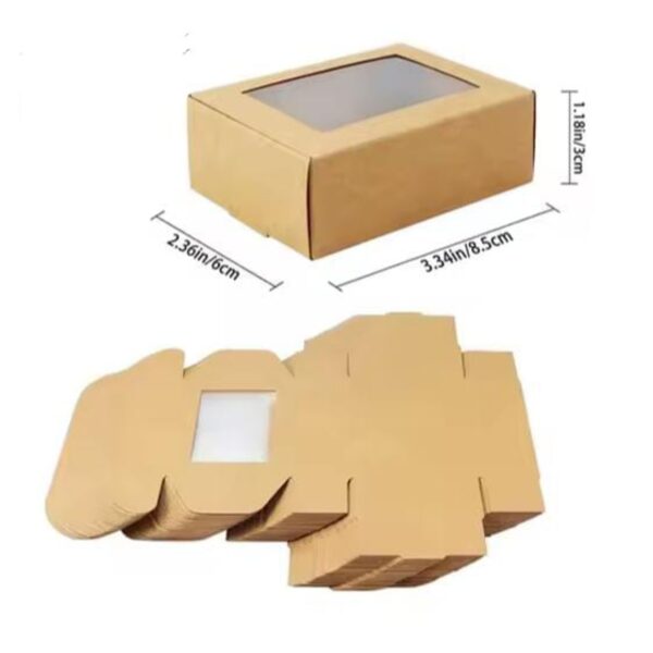 Caja de carton con ventana de acetato 8.5X6X3 cm