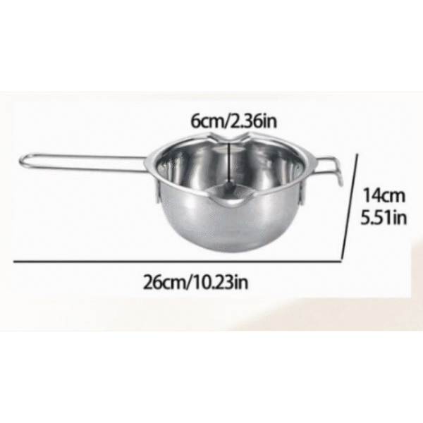 Crisol metálico para derretir cera o parafina