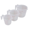 Kit de 3 tazas medidoras, 250, 500 y 1000 ml pvc