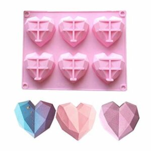 Molde Corazón Geométrico 6 cavidades Molde Corazón Geométrico 6 cavidades