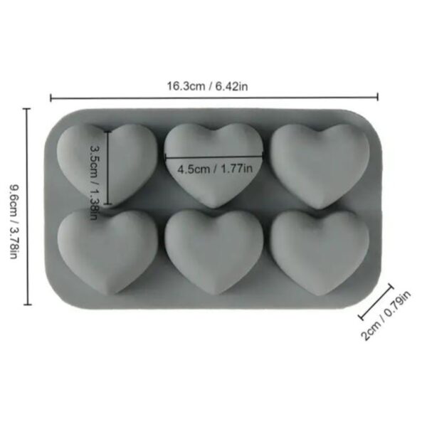 Molde Corazón Love 6 cavidades