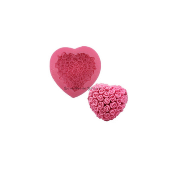 Molde Corazón Rositas pequeñas. Molde Corazón Rositas pequeñas.