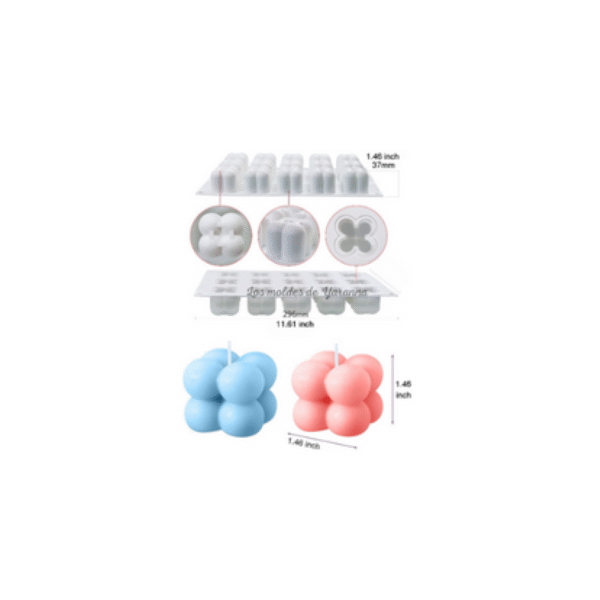 Molde Cuadrados burbujas 15 cavidades.