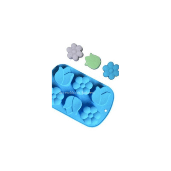 Molde Flores #2, 6 cavidades.
