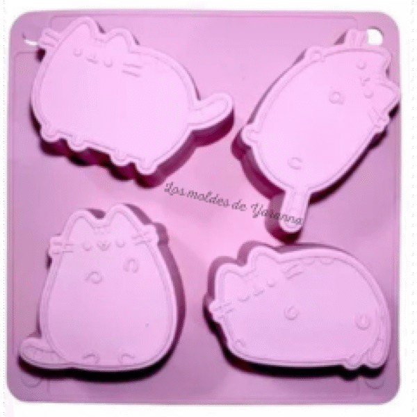 Molde Gato Pusheen 4 cavidades