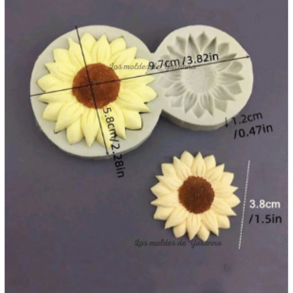 Molde girasoles 2 cavidades 10 cm. Molde girasoles 2 cavidades 10 cm.