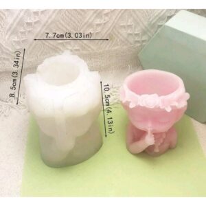 Molde Maceta Niña con Flores Molde Maceta Niña con Flores