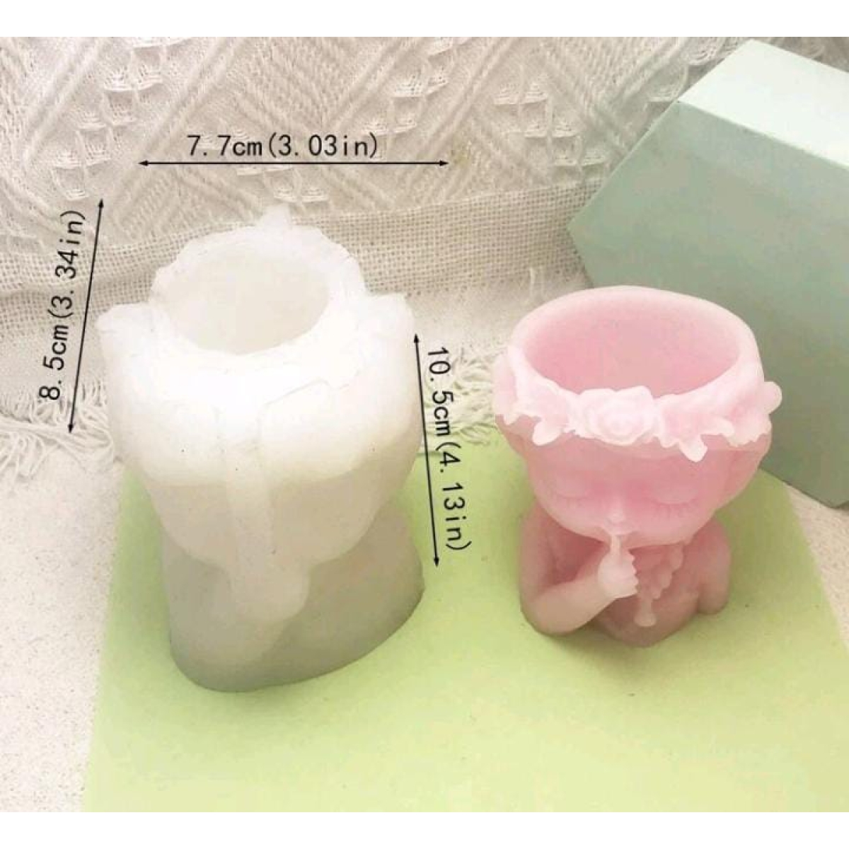 Molde Maceta Niña con Flores