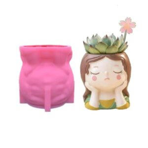 Molde Maceta Niña Ojos Cerrados Molde Maceta Niña Ojos Cerrados