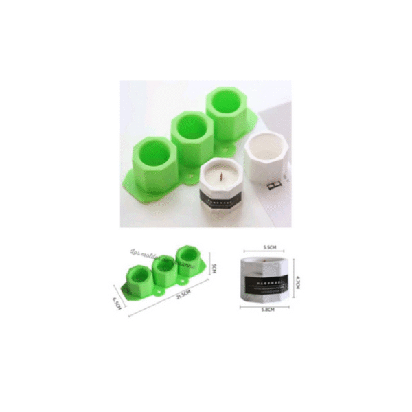 Molde Maceta Octágono 3 Cavidades