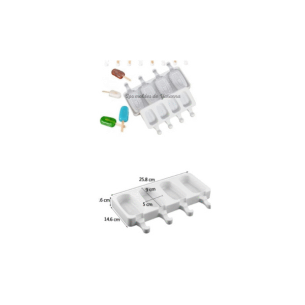 Molde Paleta Lisa 4 cavidades