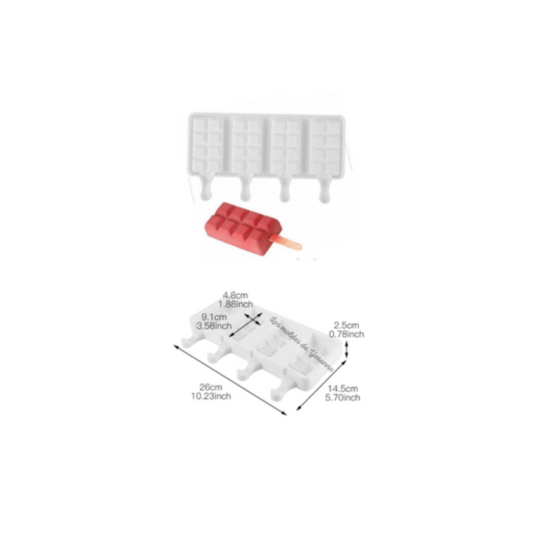 Molde Paletas 4 cavidades Molde Paletas 4 cavidades