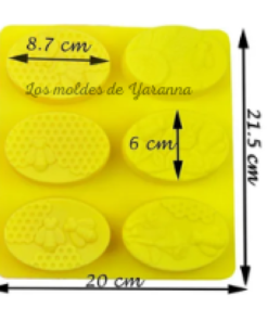 Molde Panalitos Ovalados de 6 Cavidades.