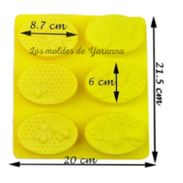Molde Panalitos Ovalados de 6 Cavidades. Molde Panalitos Ovalados de 6 Cavidades.