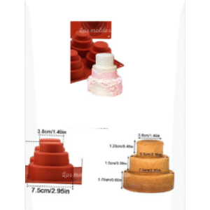 Molde Pastelito liso 3 pisos.