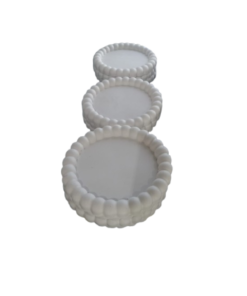 Figura yeso ceramico base redonda con bolitas 13cm