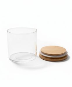Vaso con tapa de madera