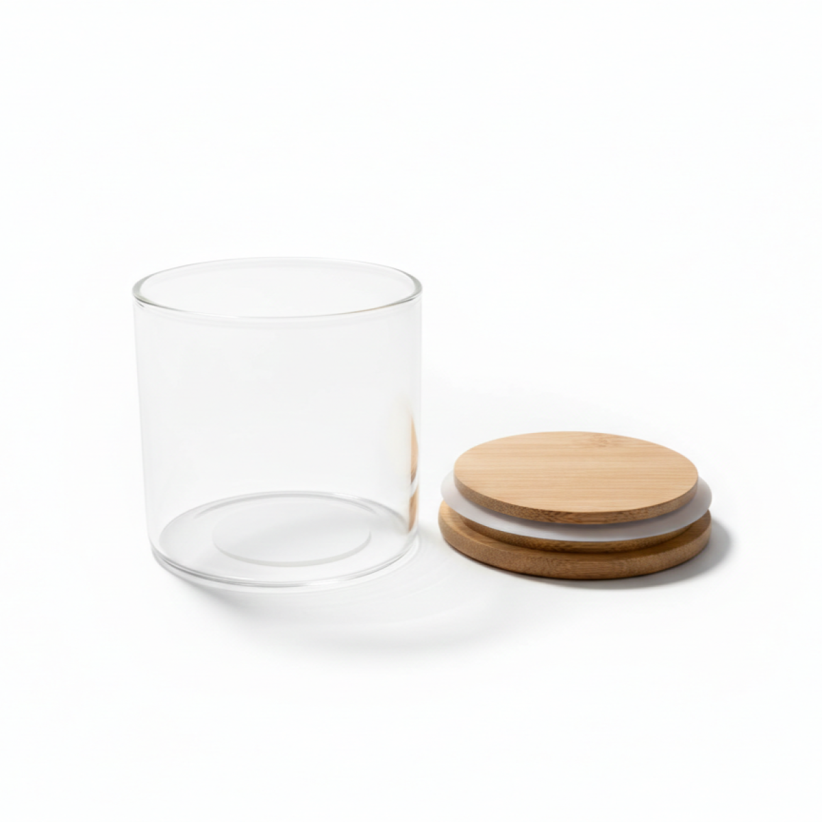 Vaso con tapa de madera