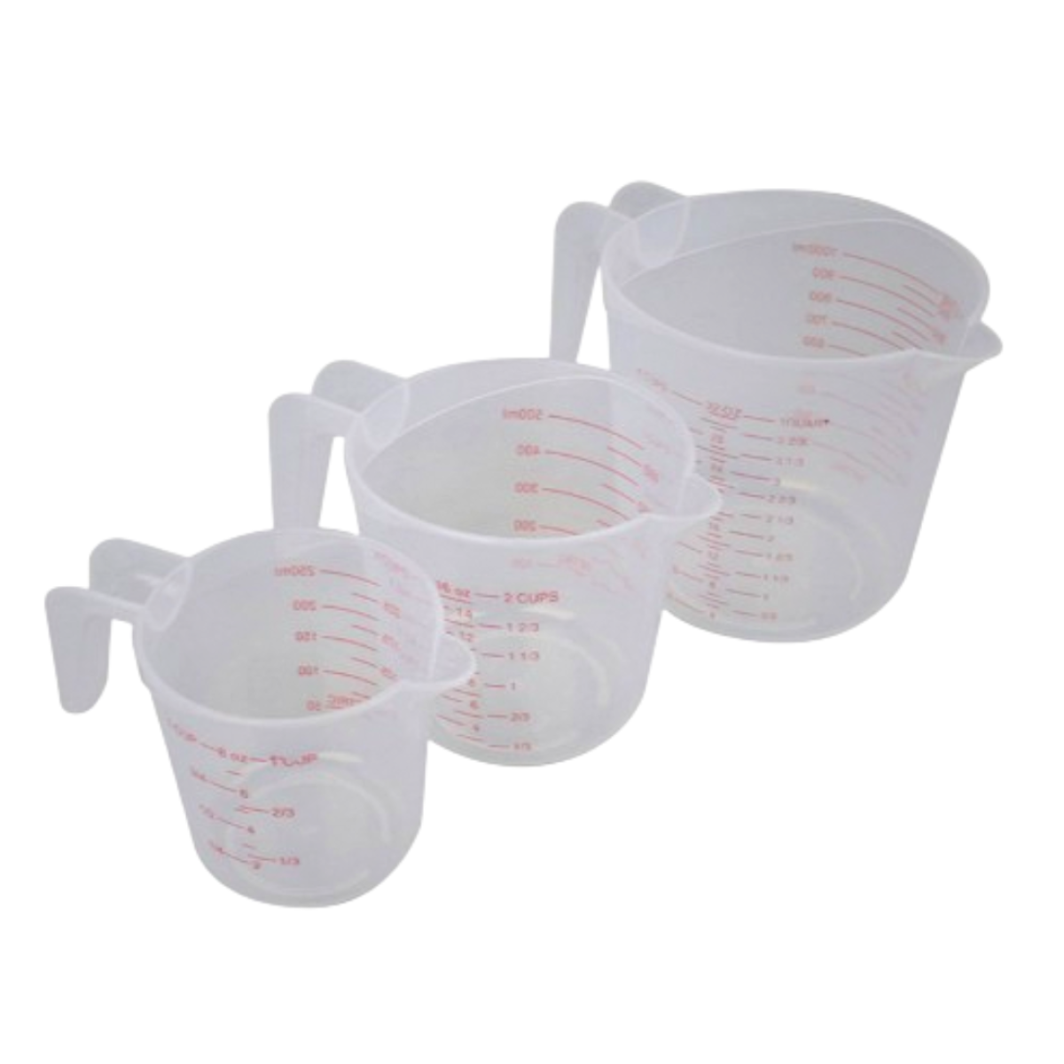 Kit de 3 tazas medidoras de 250, 500 y 1000 ml