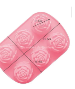 Molde Rosas 6 cavidades