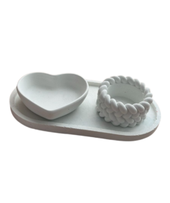 Figura de yeso cerámico bandeja decorativa corazón