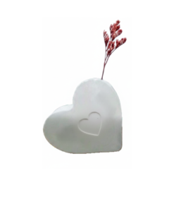 Figura de yeso cerámico macetita corazón